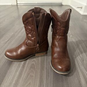 Cat & Jack Brown Kids Cowboy Boots